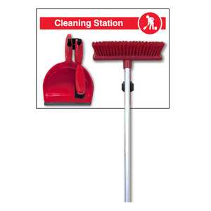 Cleaning Station Shadow Board - Red - Medium