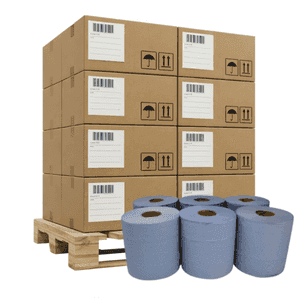 Centrefeed Rolls - 2ply - Flat Sheet - Blue - Bulk Buy