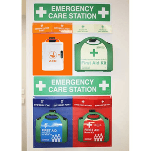 4-Point Emergency Care Station - Trauma/Burns/Eyewash/AED