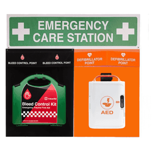 Defibrillator + Bleed Control Kit - Emergency Care Station