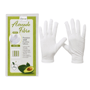 Avocado Fibre Adult White Eczema Gloves