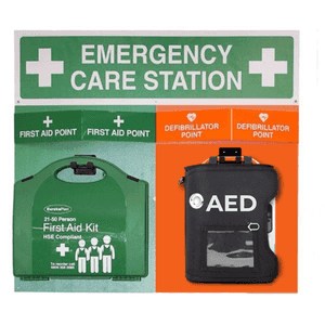 First Aid & Defibrillator - Emergency Care Station