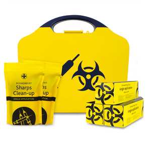 Biohazard Combination Sharps and Body Fluid Clean-Up Kit