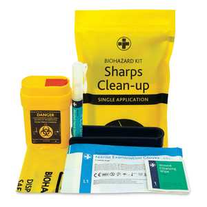Biohazard Sharps Clean-Up Kit - Single Application
