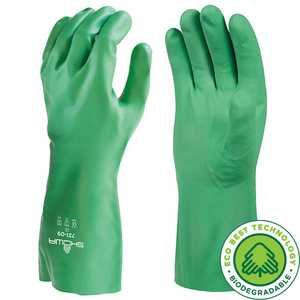 Showa 731 Biodegradable Flock Lined Nitrile Gauntlet