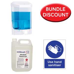 PBH Alcohol Sanitiser Bundle with Manual Dispenser