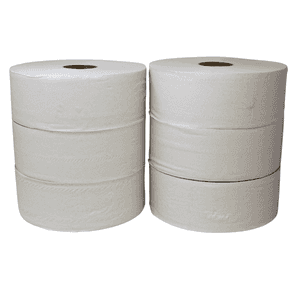 Jumbo Toilet Rolls - 2ply - Flat Sheet - White