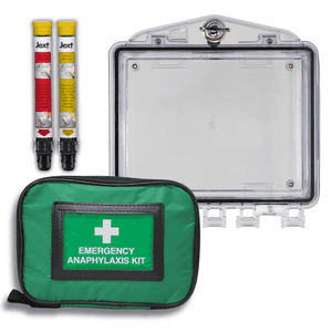 Anaphylaxis Response Clear Cabinet with AAI Pouch & Jext AAIs