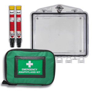 Anaphylaxis Response Clear Cabinet with AAI Pouch & Jext AAIs