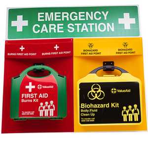 Body Fluid Clean-Up Point + Burn First Aid Point - Emergency Care Station