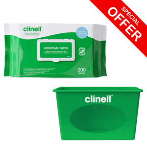 Special Offer - Free Dispenser with Clinell Universal Wipes Cases