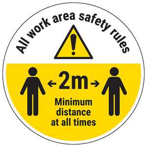 Work Area Rules Temporary Floor Sticker