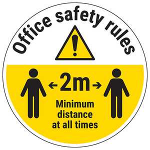 Office Safety Rules Temporary Floor Sticker