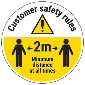 Customer Rules Temporary Floor Sticker
