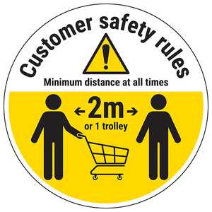 Customer Rules Trolley Temporary Floor Sticker