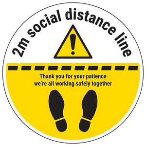 2m Social Distance Line Temporary Floor Sticker