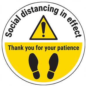 Social Distancing Thank You Temporary Floor Sticker