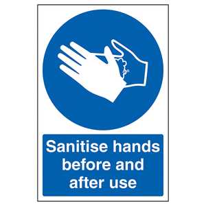 Sanitise Hands Before And After Use