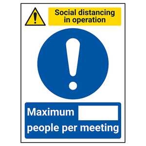 Social Distancing In Operation - Max People Per Meeting