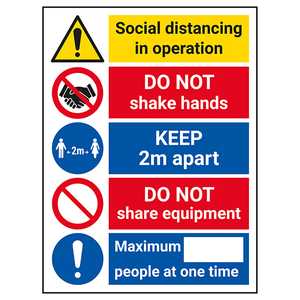 Social Distancing In Operation - 2m - Max At One Time