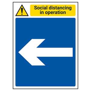 Social Distancing In Operation - Arrow Left