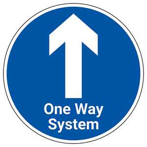 One Way System With Arrow Temporary Floor Sticker