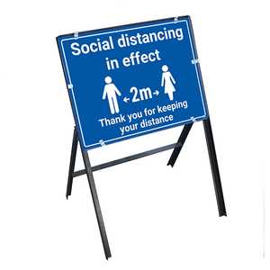 Social Distancing In Effect Thank You Stanchion Frame