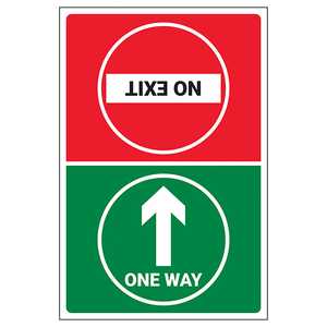 One Way/No Exit Temporary Floor Sticker