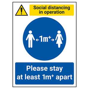 Social Distancing In Operation - Stay 1m Apart