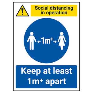Social Distancing In Operation - Keep 1m Apart