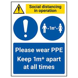 Social Distancing In Operation - PPE - Keep 1m Apart