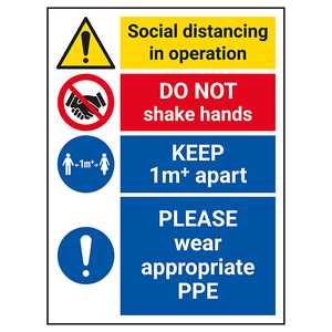 Social Distancing In Operation - 1M - Wear Appropriate PPE