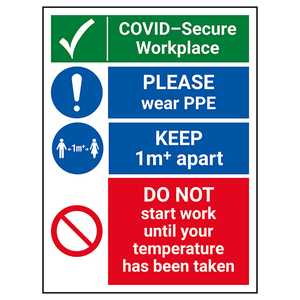 COVID-Secure Workplace - PLEASE Wear PPE - 1M