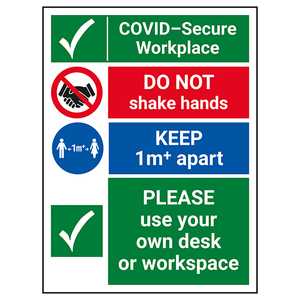 COVID-Secure Workplace - 1M - Use Own Desk