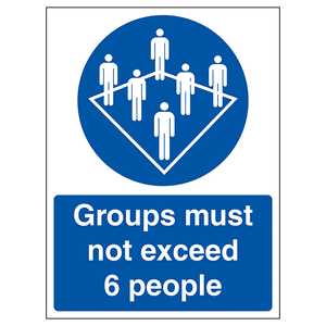 Groups Must Not Exceed 6 People