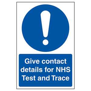 Give Contact Details For NHS Test and Trace