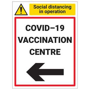 COVID-19 Vaccination Centre - Arrow Left