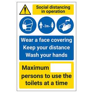 Social Distancing In Operation - Face Coverings.. - Toilet