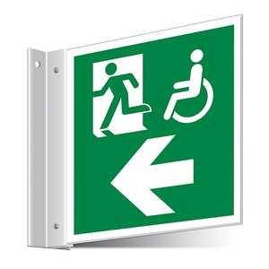 Fire Exit WChair Left/Right Corridor Sign 