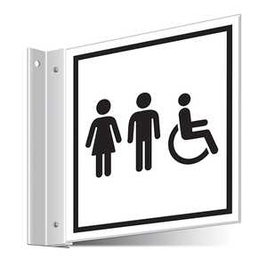 Unisex/Disabled Toilets Corridor Sign 