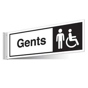 Gents Disabled Toilets Corridor Sign - Landscape
