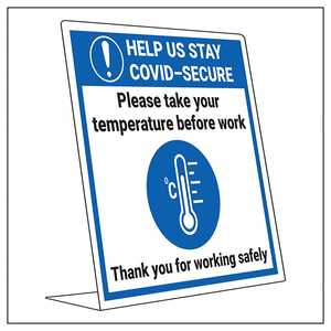 COVID-Secure Desk Sign - Take Temp Before Work