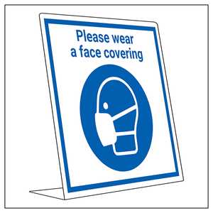 Covid Retail Desk Sign - Wear A Face Covering
