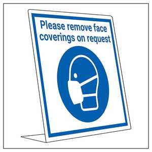 Covid Retail Desk Sign - Remove Face Coverings