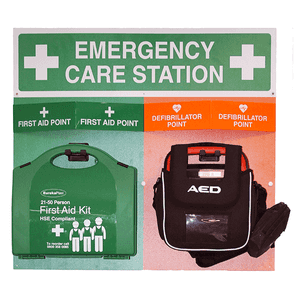 First Aid & Defibrillator - Emergency Care Station
