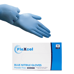 FleXcel Powder Free Blue Nitrile Gloves