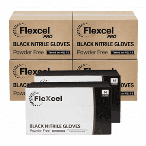 Economy Black Powder Free Nitrile Gloves - Bulk Buy