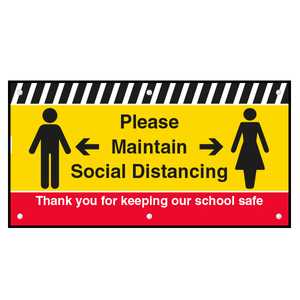 Please Maintain Social Distancing School Banner