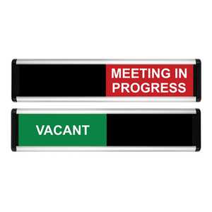 Vacant/Meeting In Progress Sliding Door Sign