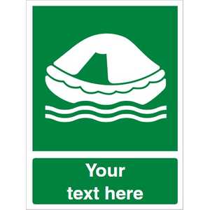 Custom Liferaft Safety Sign